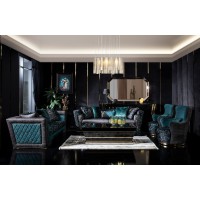 Black Gold Sofa Set